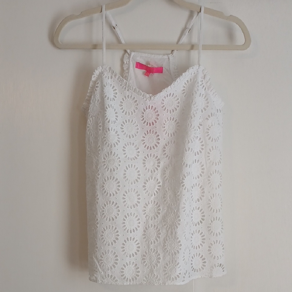 Lilly Pulitzer "Ruffled Dusk" Embroidered Top in Size XXS (NWT)